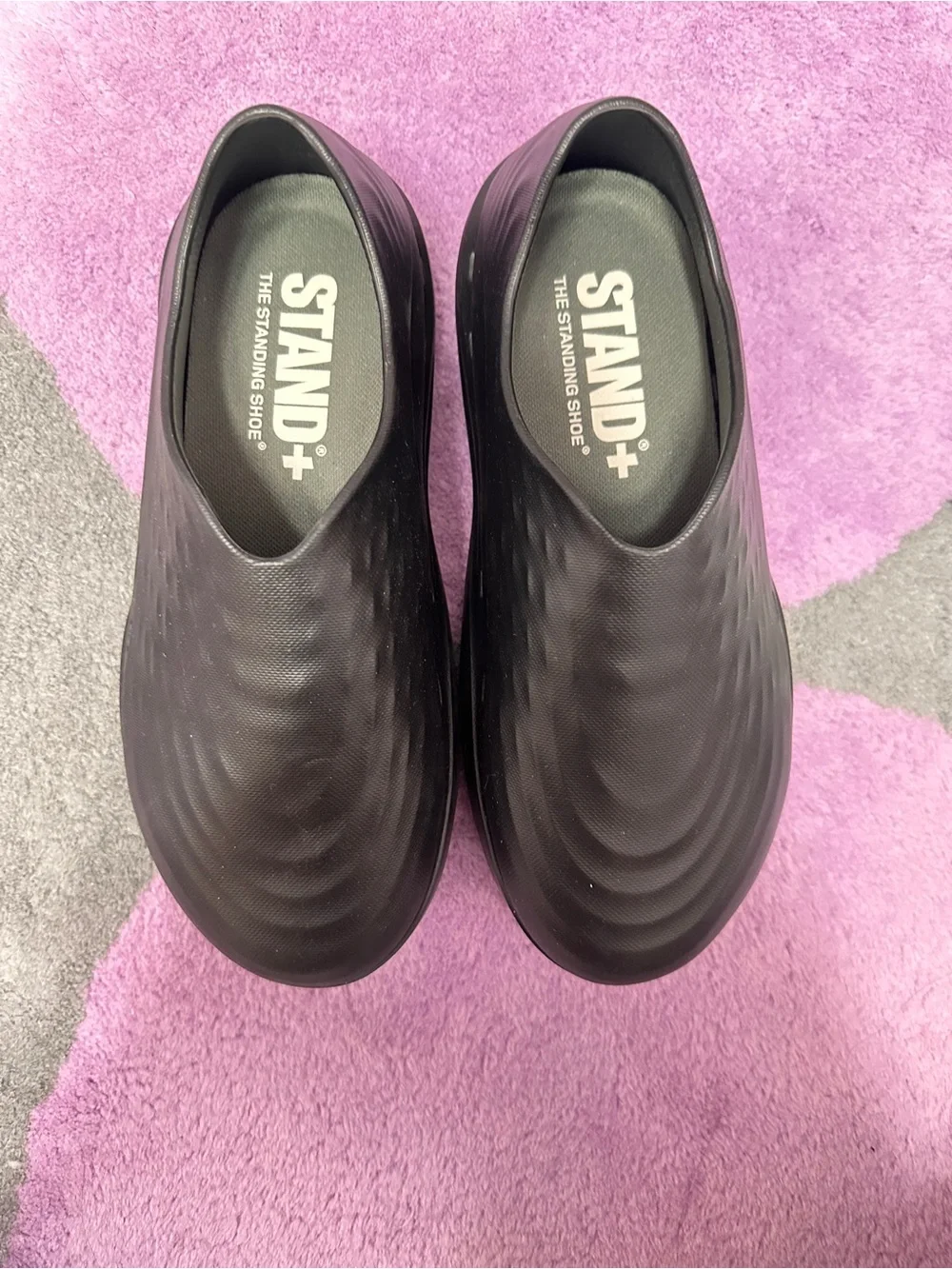 STAND+ Black Slip-On Work Clogs